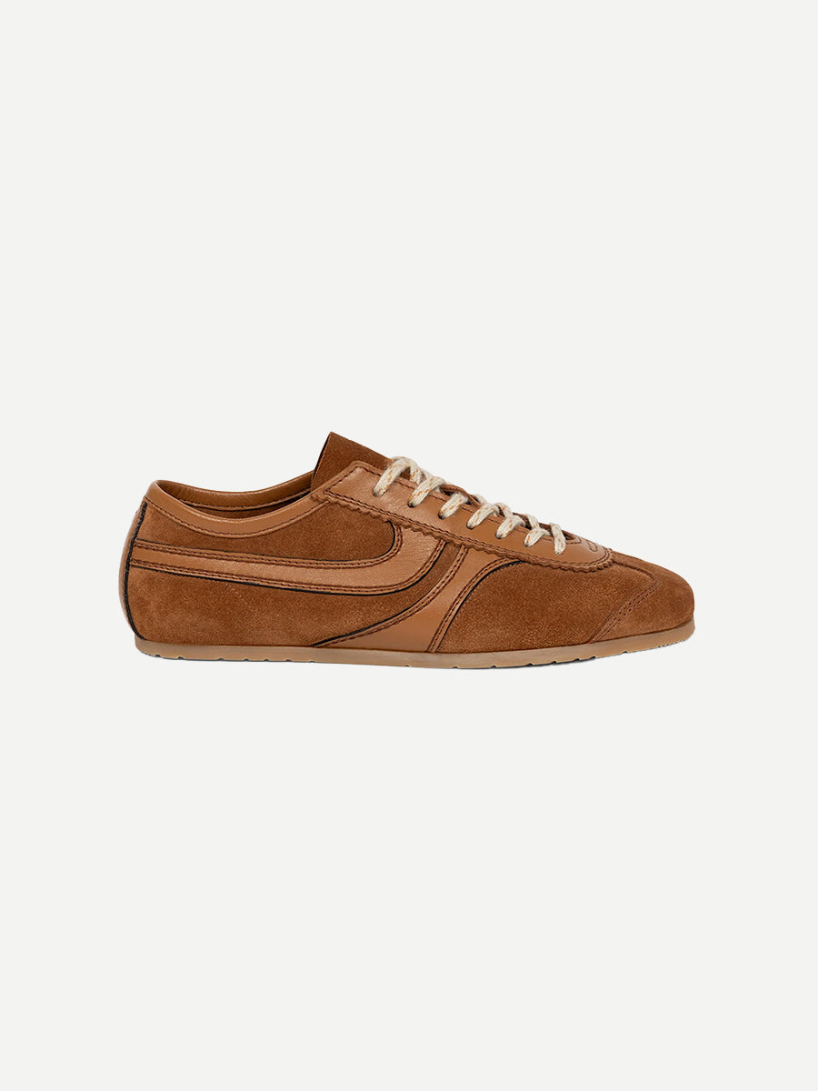 Dries Van Noten Suede Leather Sneakers in Tan
