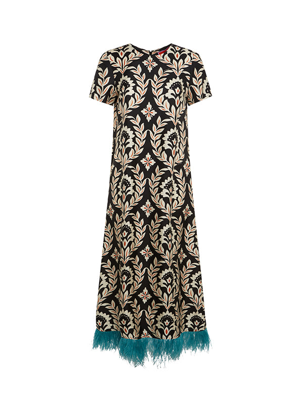 La DoubleJ | Swing Dress with Feathers in Ghirlanda