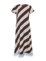 La DoubleJ Swing Dress with Feathers in Veneziana