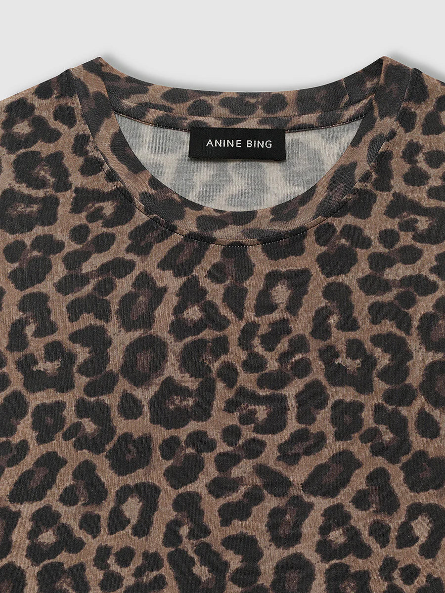Sylview Tee in Black/Brown Leopard