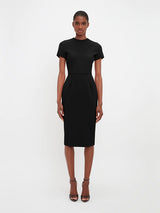 Victoria Beckham T-Shirt Fitted Dress in Black