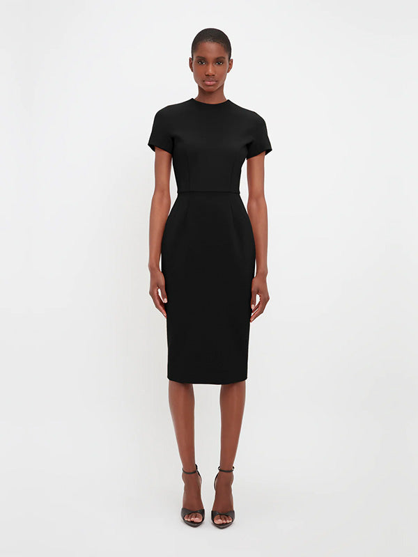 Victoria Beckham T-Shirt Fitted Dress in Black