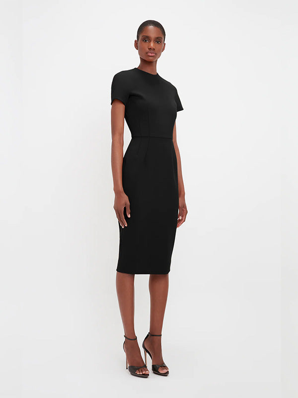 Victoria Beckham T-Shirt Fitted Dress in Black