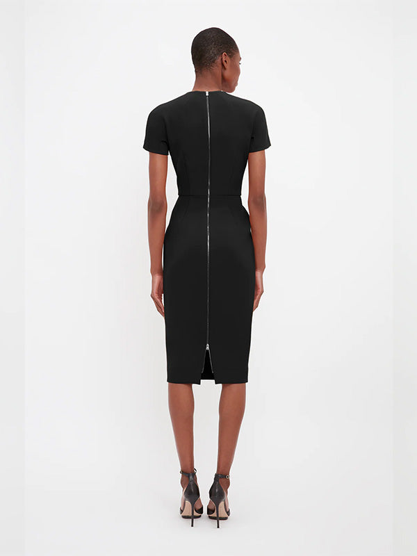 Victoria Beckham T-Shirt Fitted Dress in Black