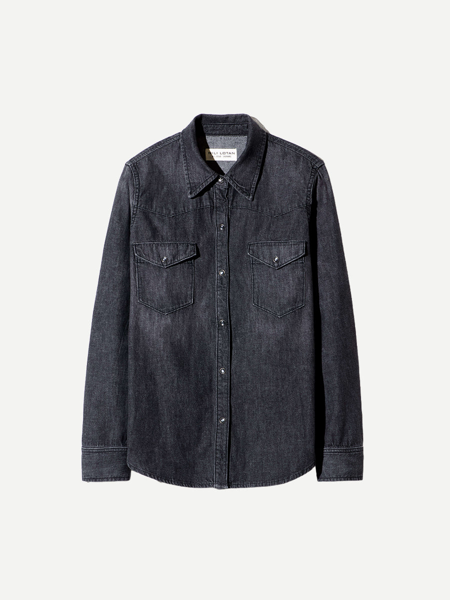 Travis Shirt in Faded Black Wash