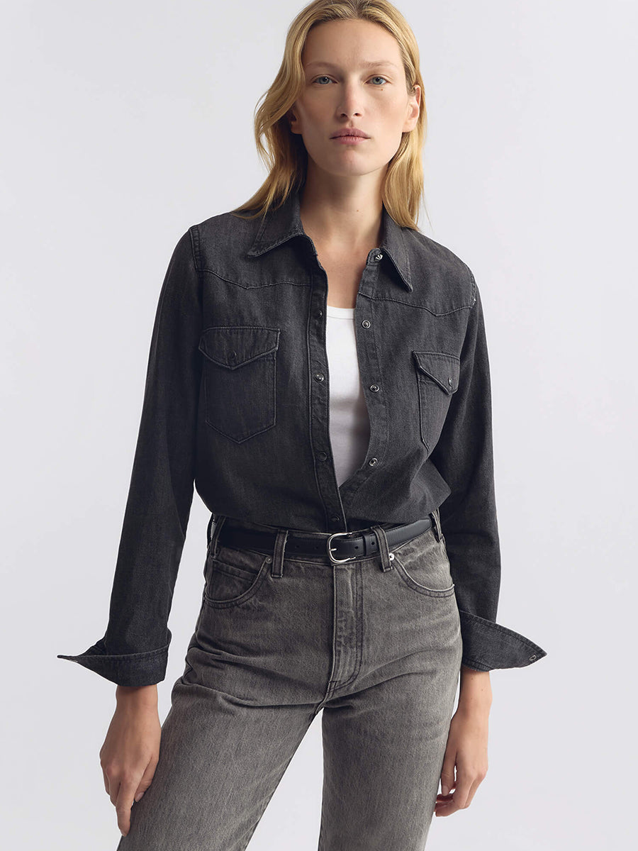 Travis Shirt in Faded Black Wash