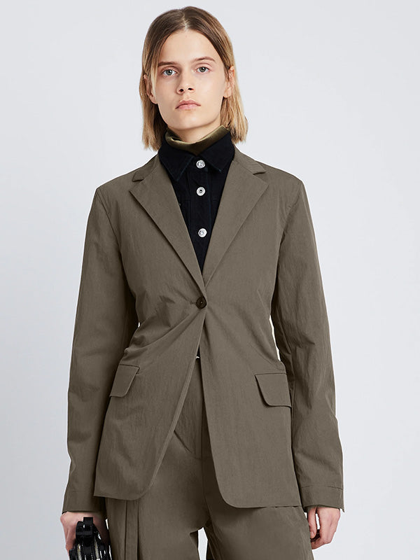 PROENZA SCHOULER WHITE LABEL | Technical Suiting Blazer in Wood