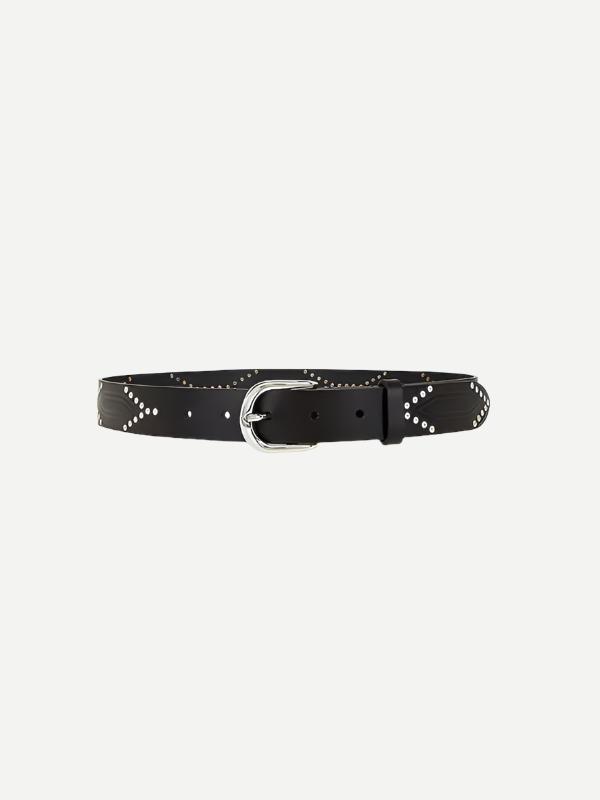 Isabel Marant Telly Belt in Black/Silver