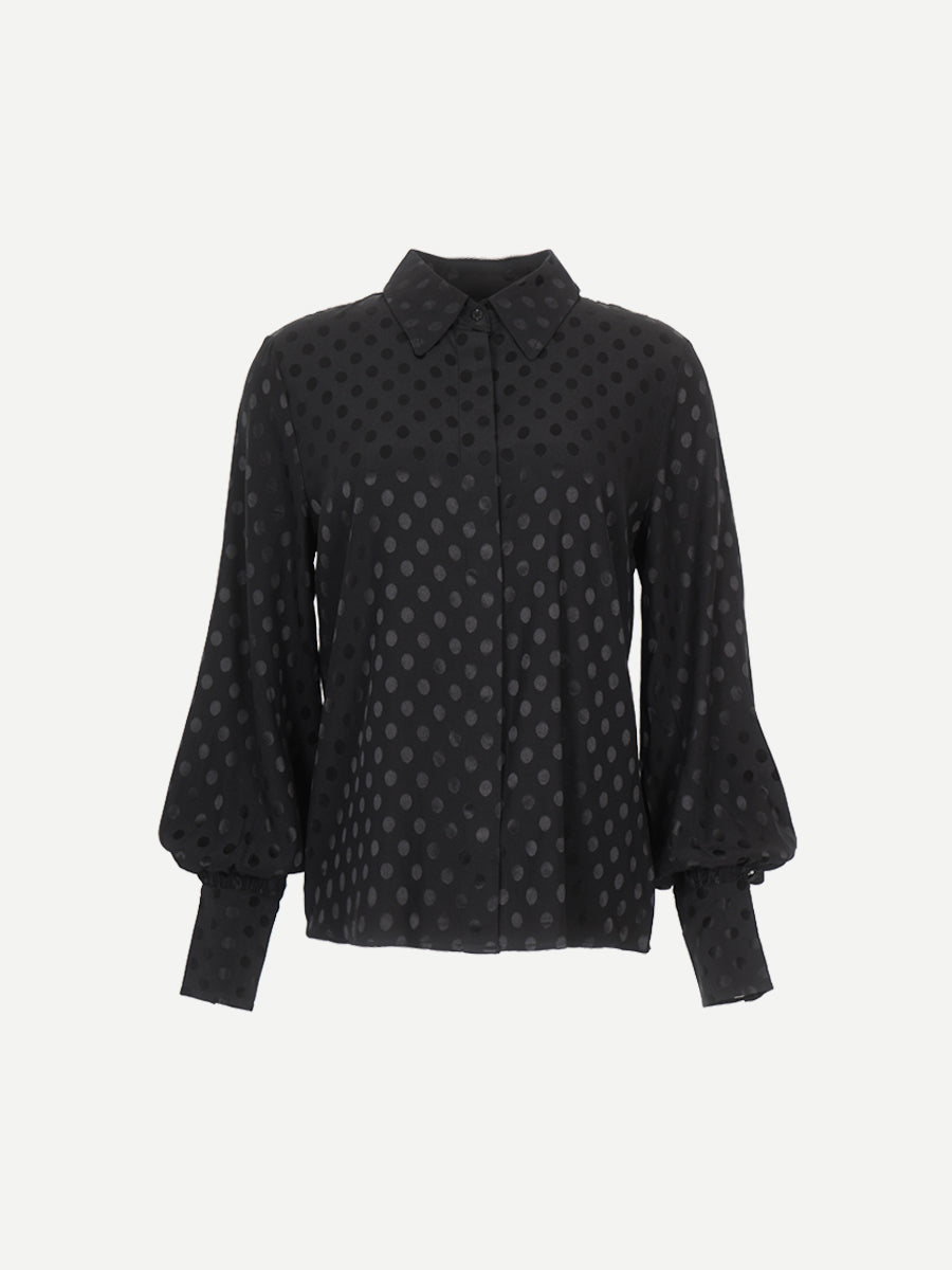 Isabel Marant Teysa Shirt in Black Satin Spot
