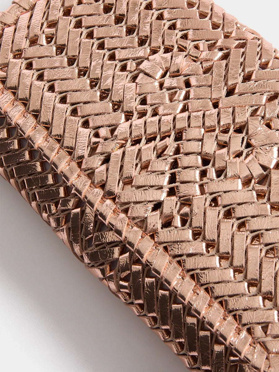 The Neeson Tassel Clutch in Salmon Mirror