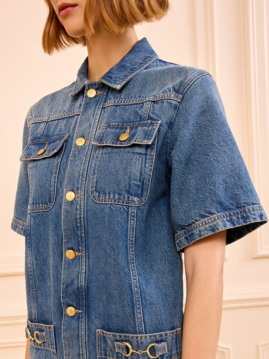 Ulla Johnson The Painters Denim Dress in Danube