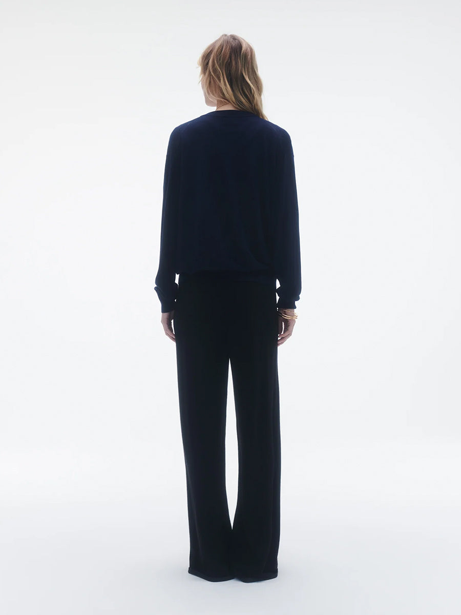 The V Silk/Linen in Midnight