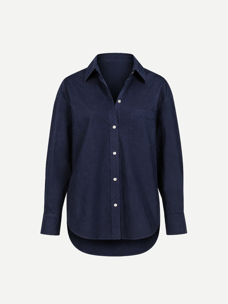 Thea Boyfriend Shirt in Navy