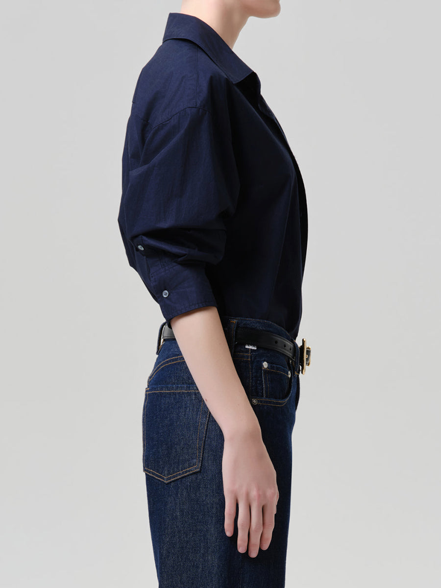 Thea Boyfriend Shirt in Navy