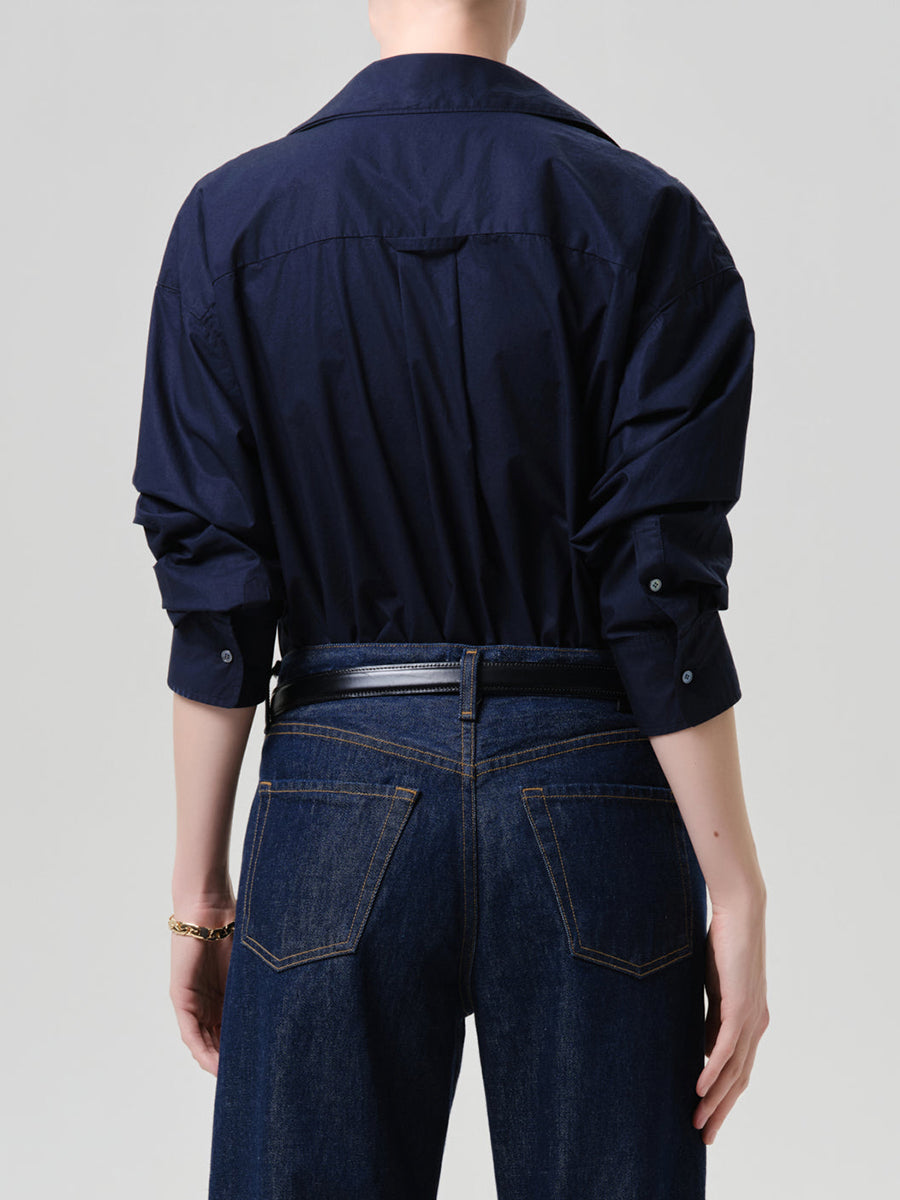 Thea Boyfriend Shirt in Navy