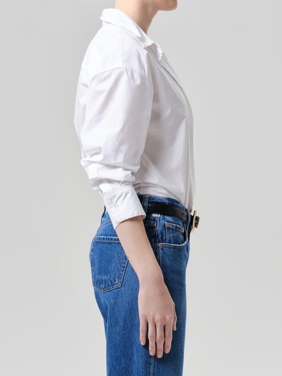 Thea Boyfriend Shirt in Optic White