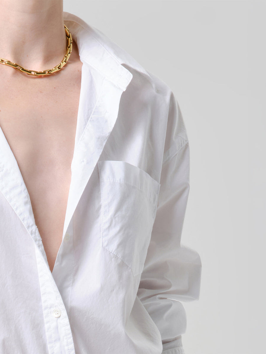 Thea Boyfriend Shirt in Optic White