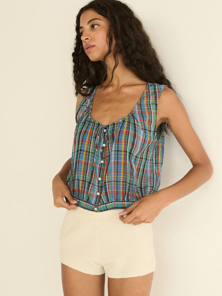 Theo Top in Alderbrook Plaid