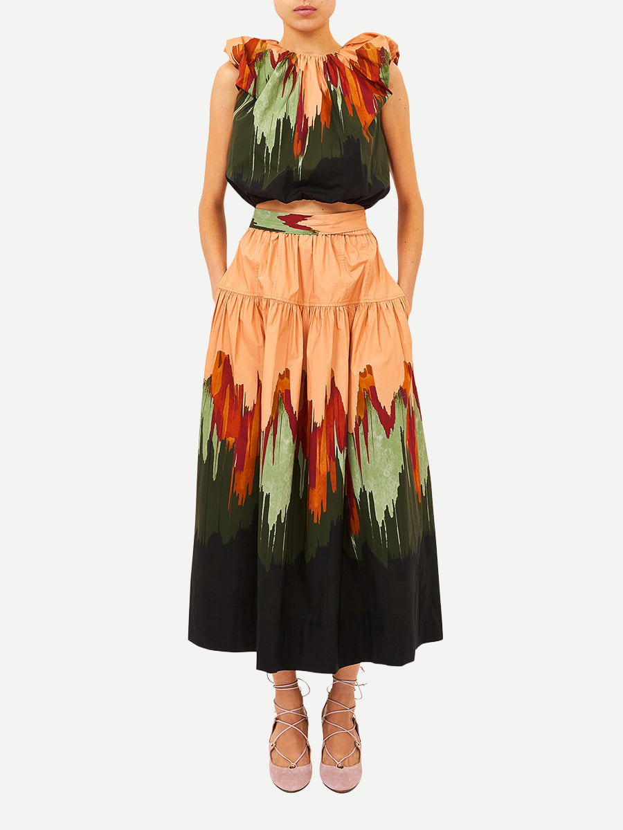 Theodora Cotton Skirt in Agate