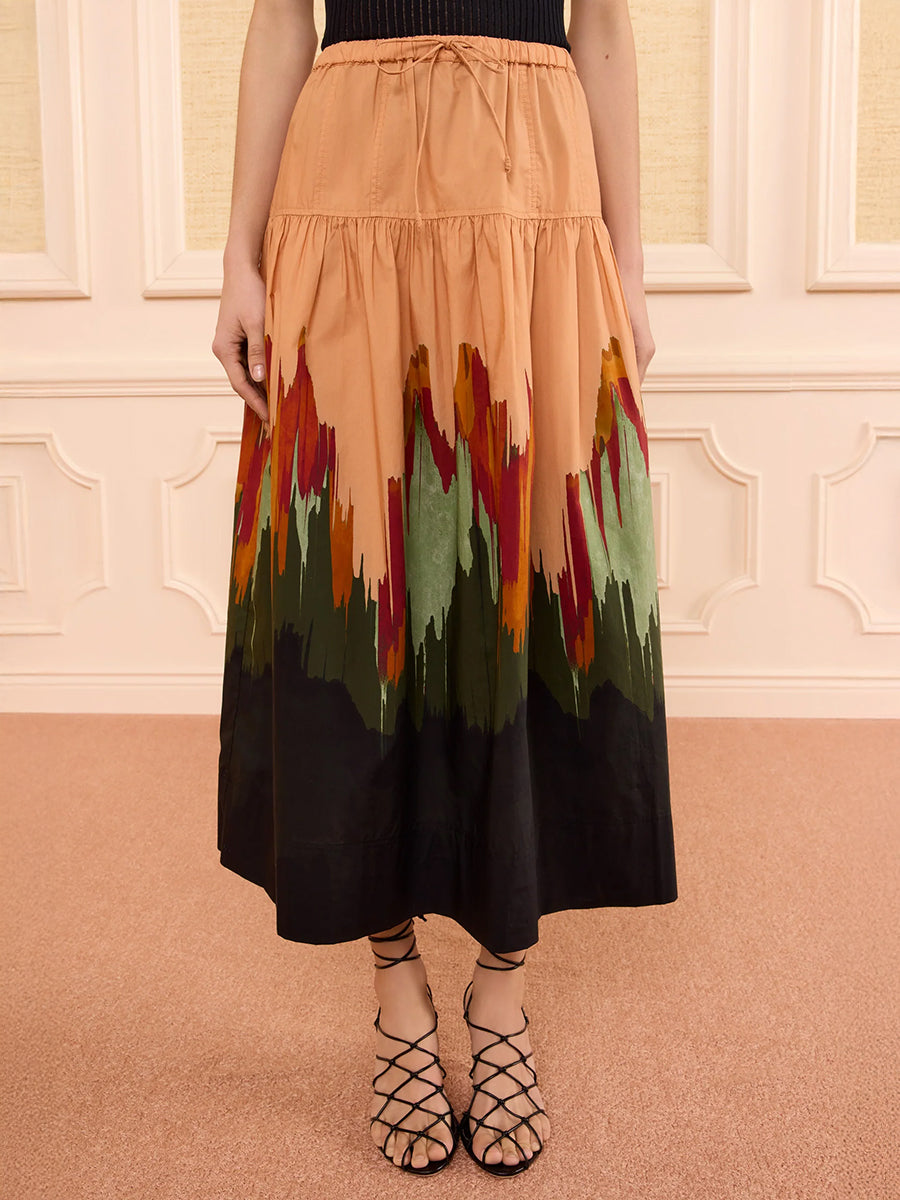 Ulla Johnson Theodora Cotton Skirt in Agate