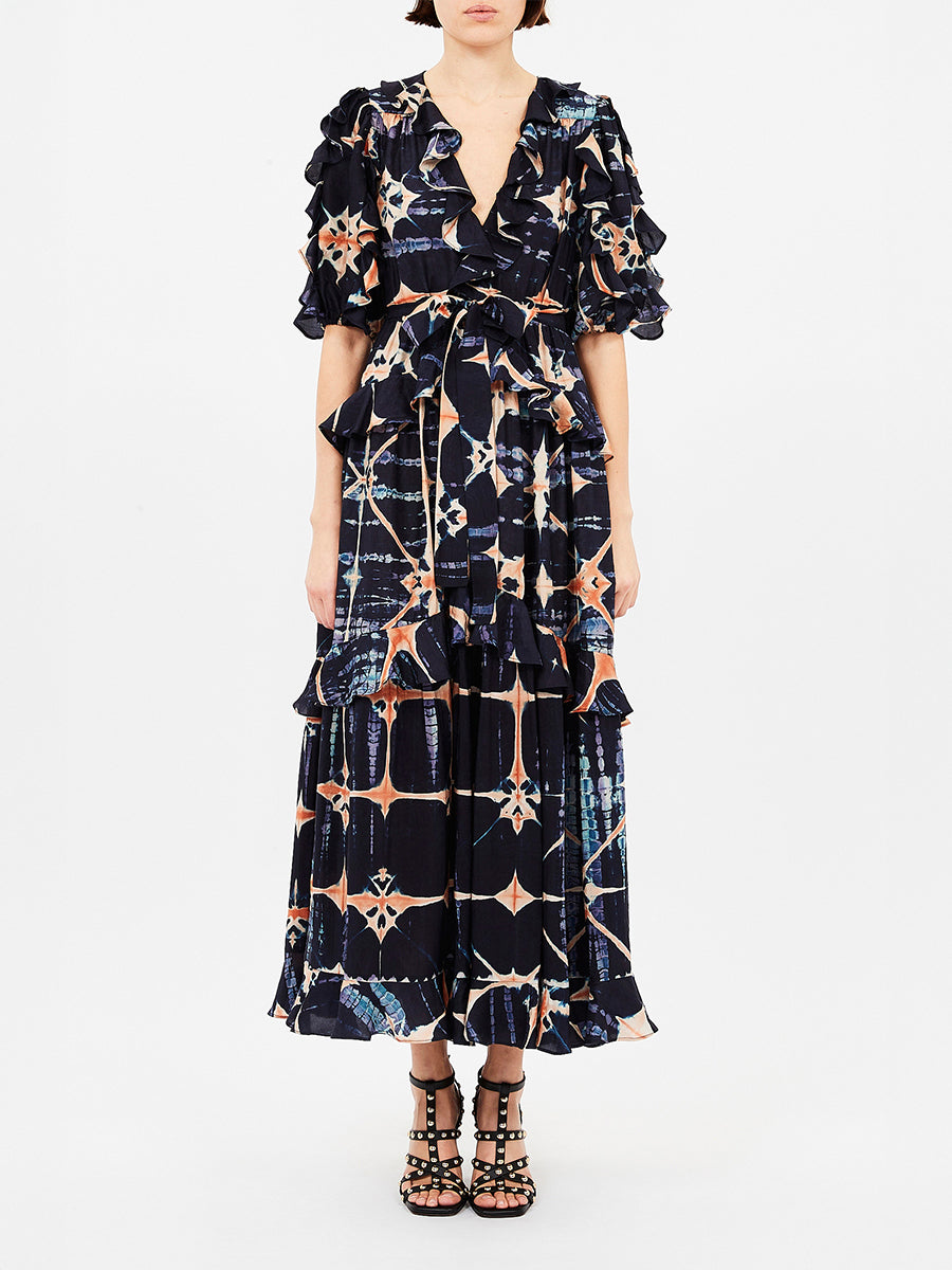 Ulla Johnson | Tida Short Sleeve Midi Dress in Orion