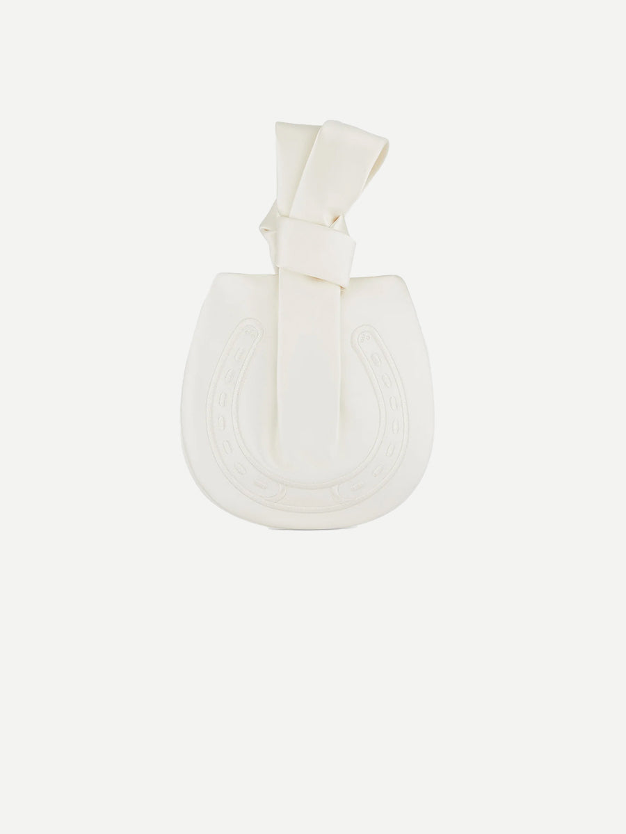 Anya Hindmarch | Tie The Knot Horseshoe Clutch in Ivory