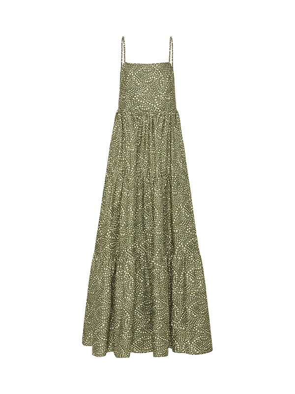 Matteau | Tiered Low Back Sundress in Jasmine Olive