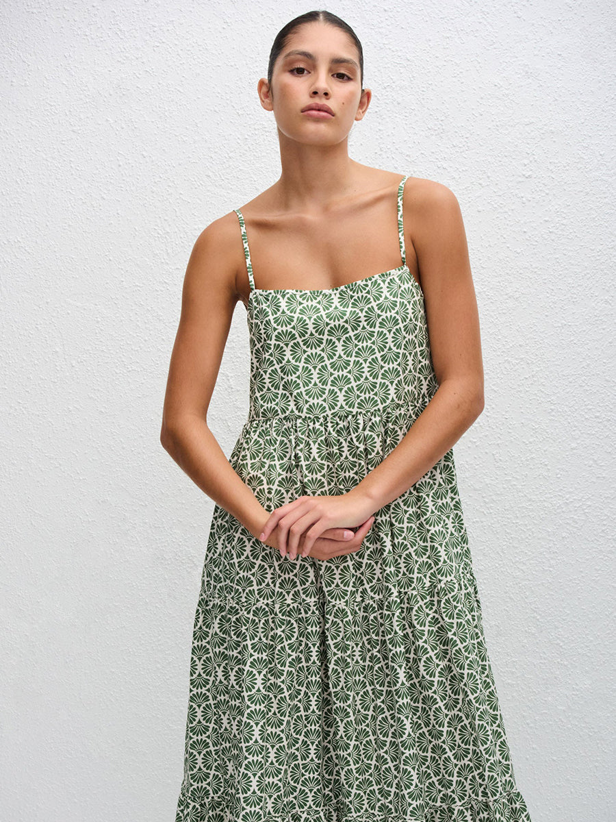 Matteau Tiered Low Back Sundress in Vetiver | Shop at Adam Heath Boutique, Perth Australia