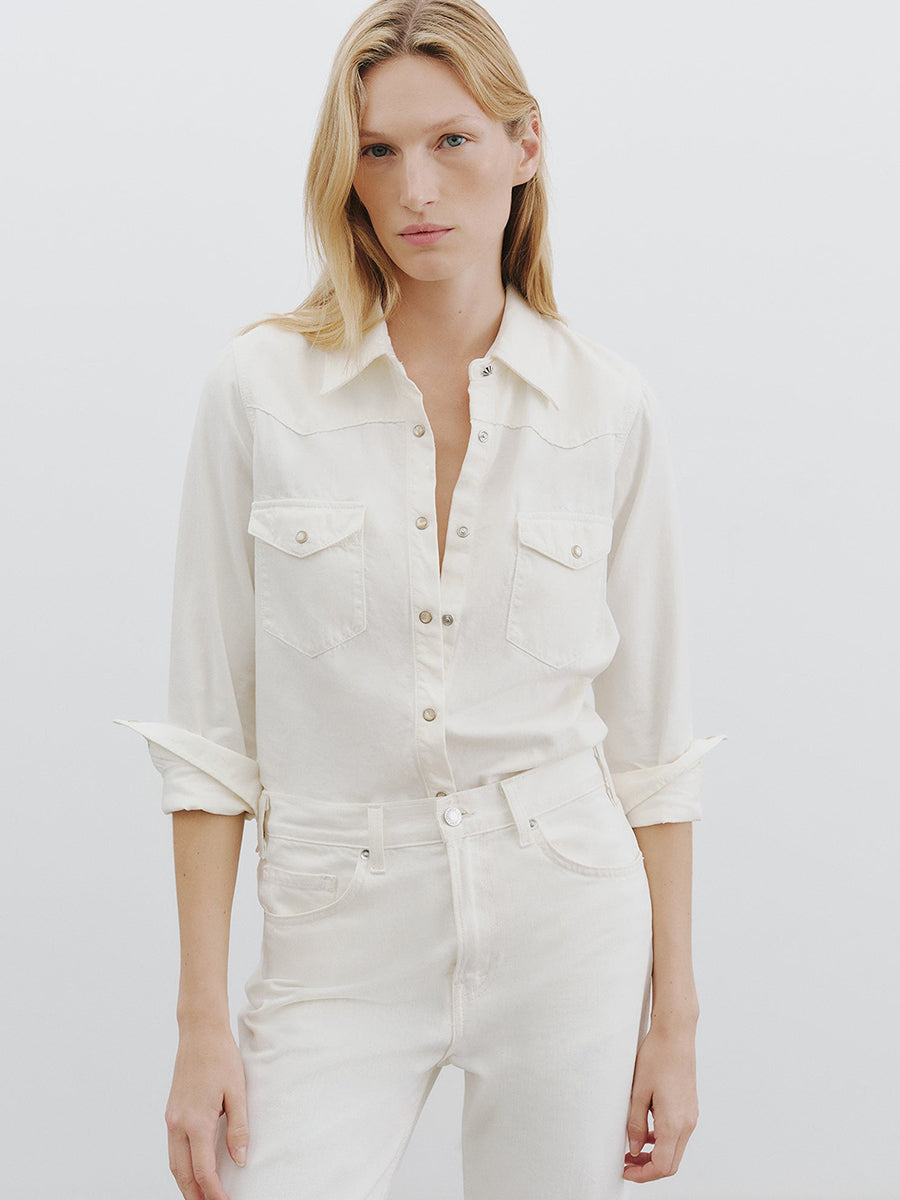 Nili Lotan Travis Shirt in Cream