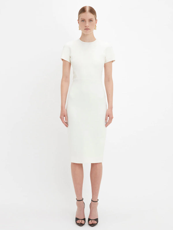 Victoria Beckham | T-Shirt Fitted Dress in Ivory