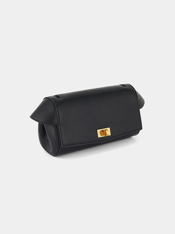Anya Hindmarch Tube Bag in Black High Shine Capra