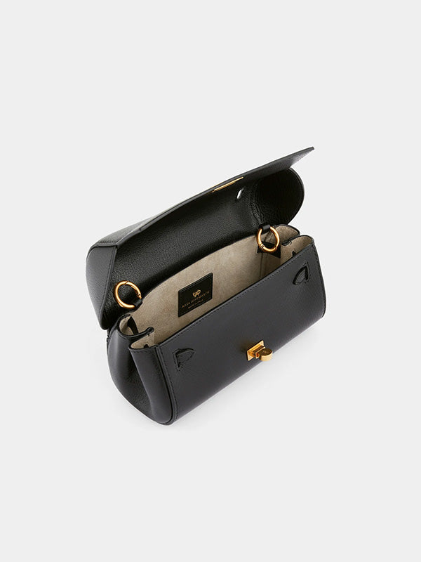 Anya Hindmarch Tube Bag in Black High Shine Capra