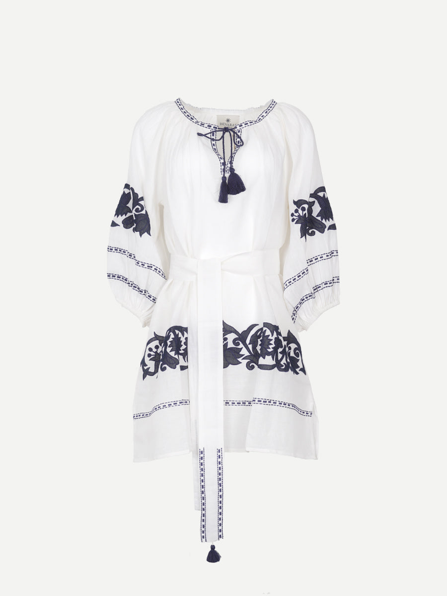 Benaras by Citrus Tunic in Snow White Navy