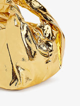 Dries Van Noten Twist Leather Tote in Gold