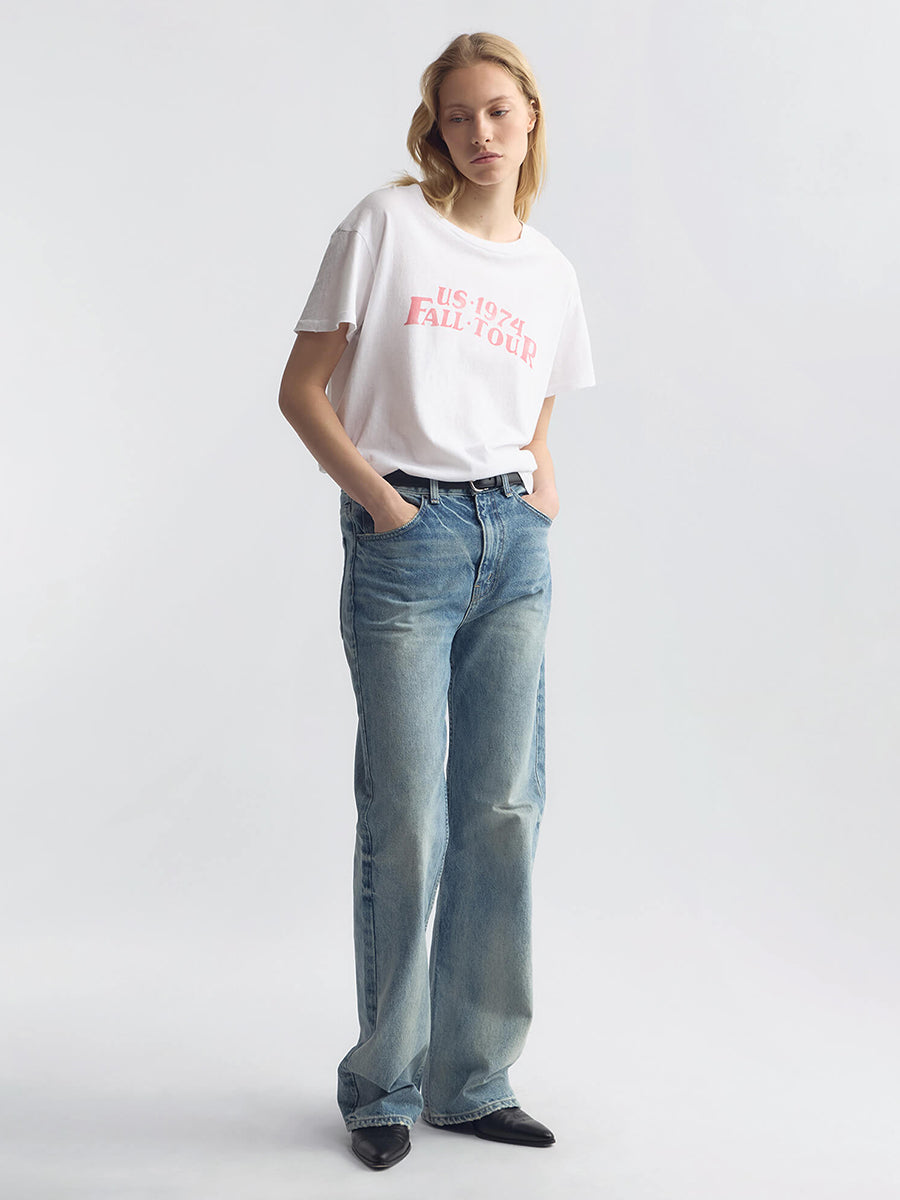 Nili Lotan US 1974 Printed Brady Tee in White Print Tee