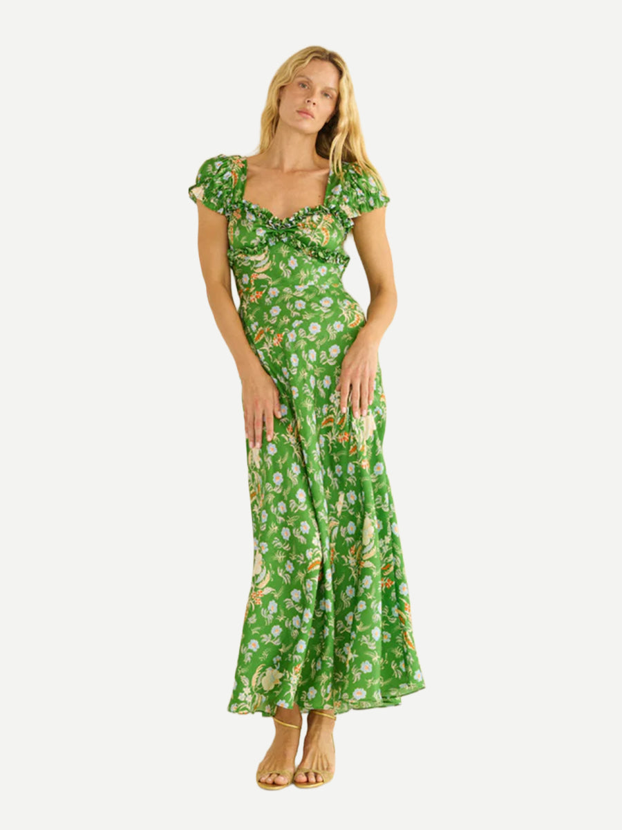 Doen | Valerine Dress in Emerald Hollyhock Hills