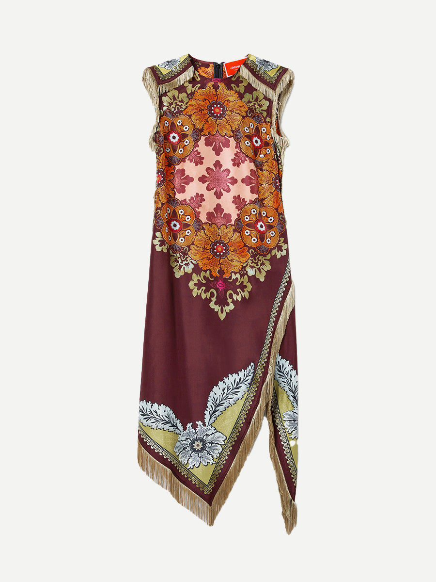 La DoubleJ Valkyrie Scarf Dress in Bounty Placee Burgundy