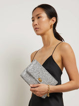 Anya Hindmarch | Valorie Clutch in Anthracite Glitter