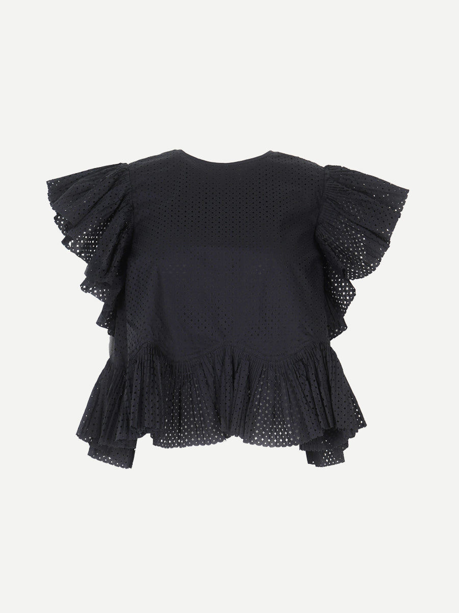 Ulla Johnson Veasna Top in Noir