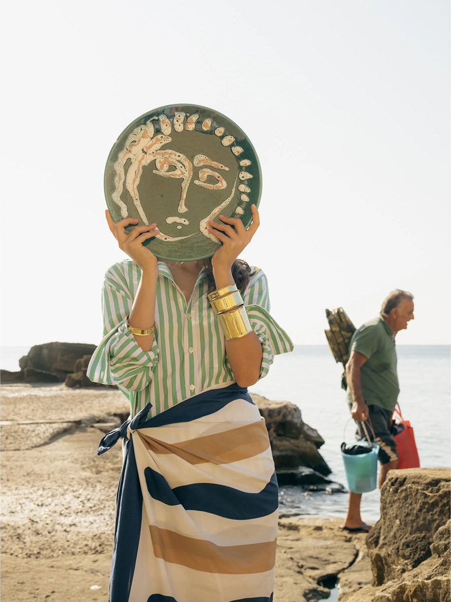 Alex and Trahanas Verde Ceramic Serving Face Plate