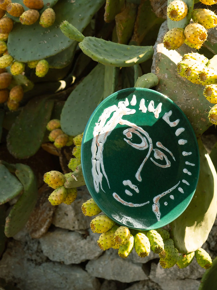 Alex and Trahanas Verde Ceramic Serving Face Plate