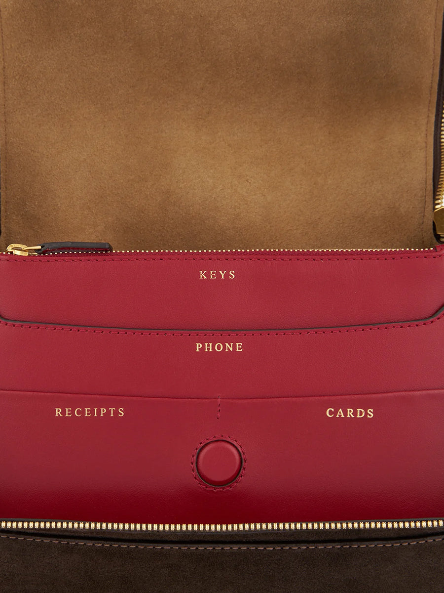 Anya Hindmarch | Vere New Shoulder Bag in Truffle Suede