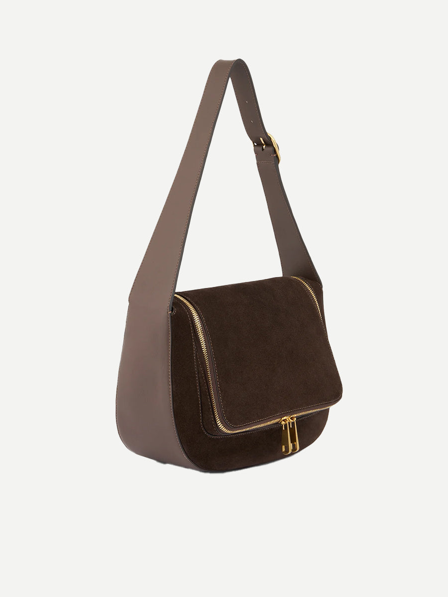 Anya Hindmarch | Vere New Shoulder Bag in Truffle Suede