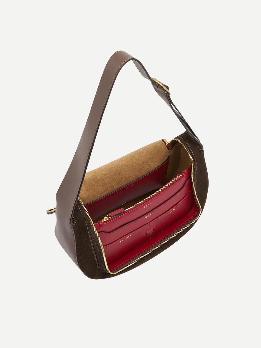 Anya Hindmarch | Vere New Shoulder Bag in Truffle Suede