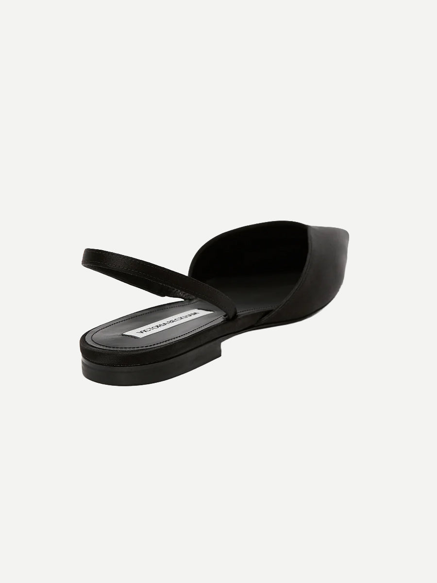 Victoria Angle Halter Back Flat in Black