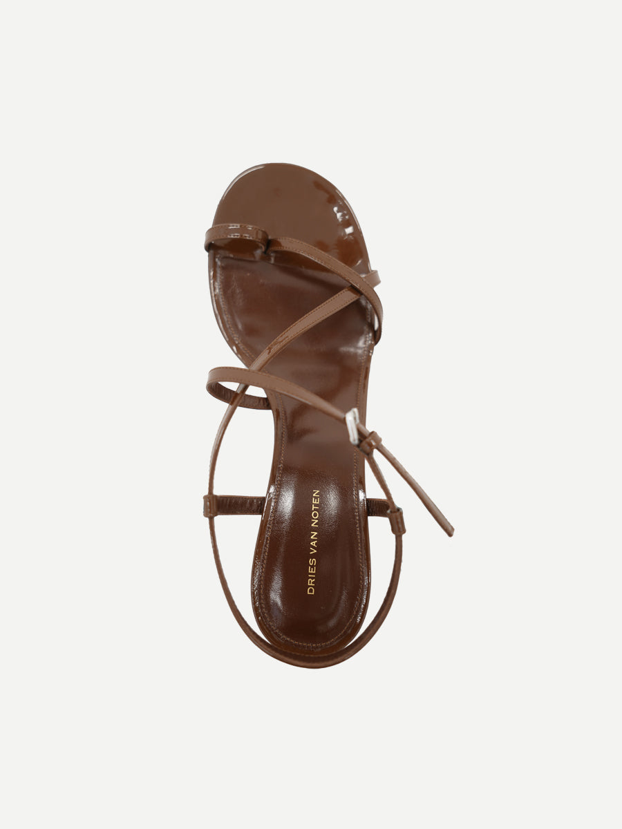 Wedged Heeled Sandal in Dark Brown