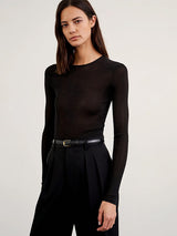 Nili Lotan Wednesday Silk Sweater in Black