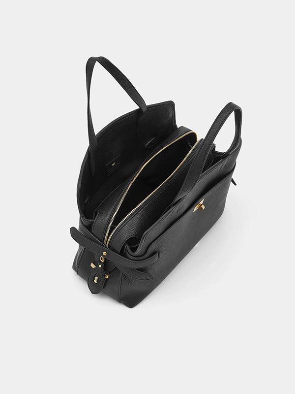 Anya Hindmarch Wilson in Black Shiny Grain