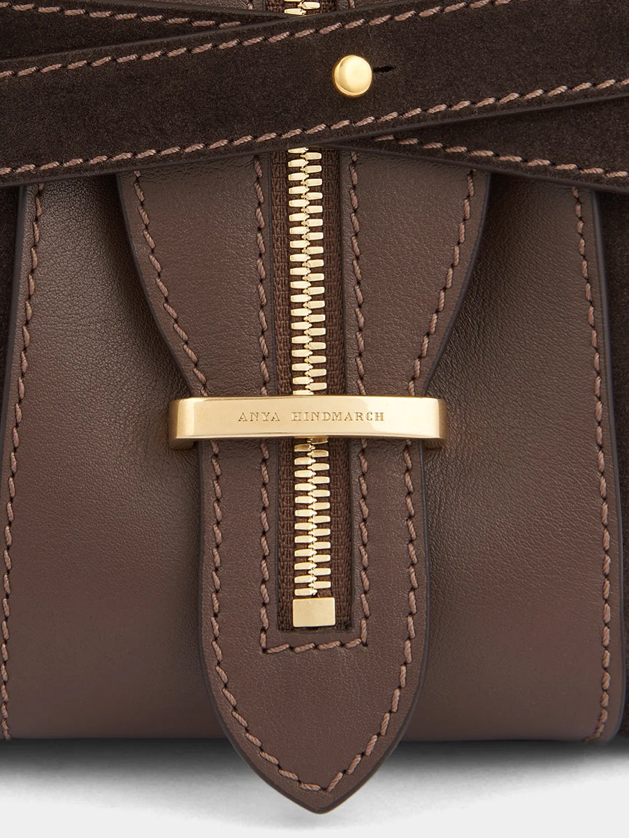 Anya Hindmarch Wilson Shoulder Bag in Truffle Suede