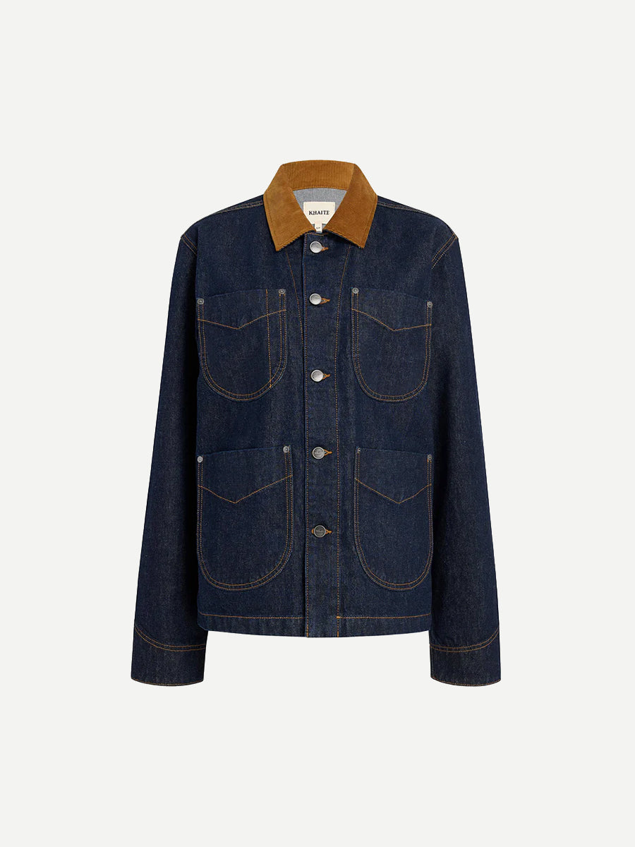 Khaite Wyatt Jacket w/Corduroy Collar